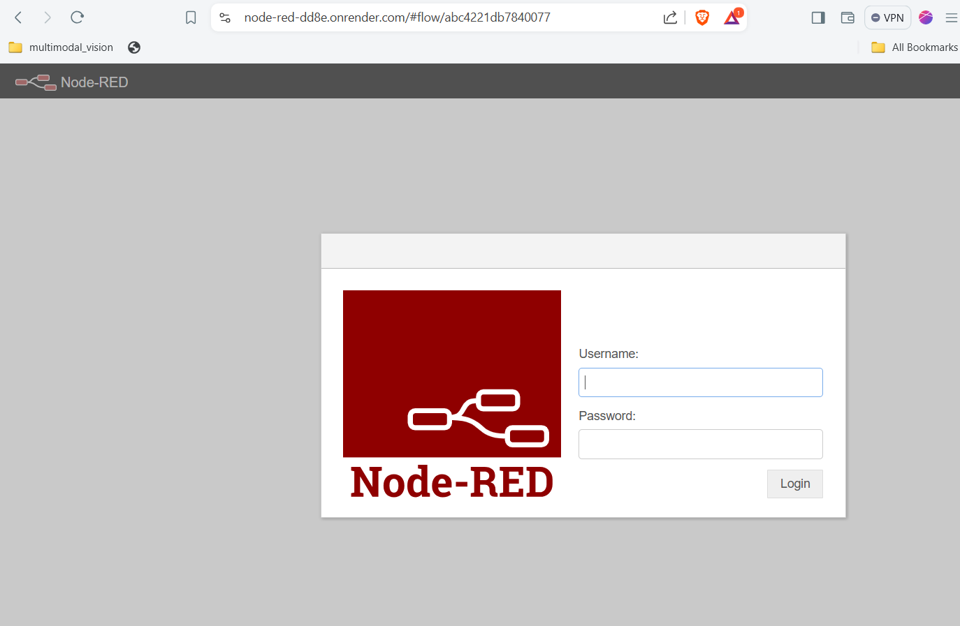 node-red login