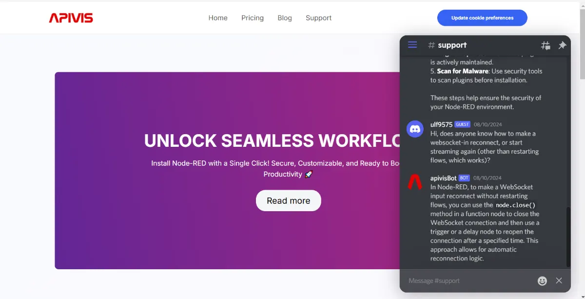 discorwidget open